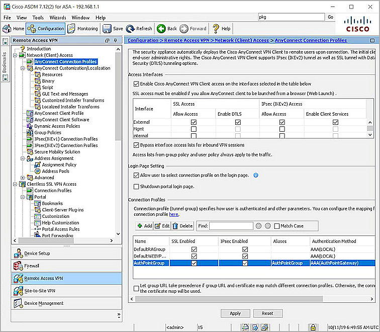 Screenshot of the Add AnyConnect Connection Profile done